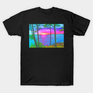 Cottage Sunset at Lake CatchaComa,-Available As Art Prints-Mugs,Cases,Duvets,T Shirts,Stickers,etc T-Shirt